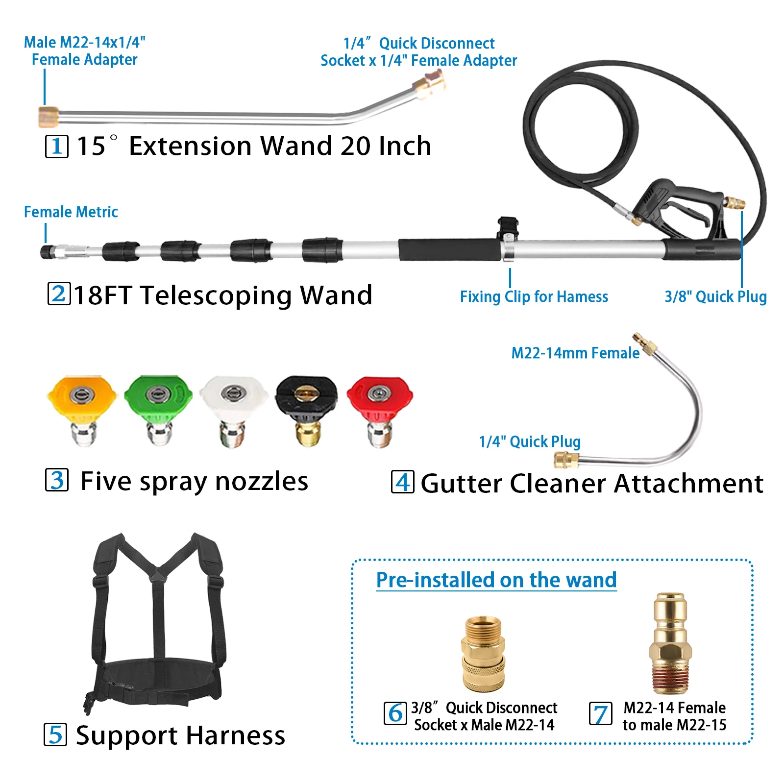4000 PSI Car Wash Foam Gun High Pressure Snow Foam Lance Jet Car Cleaning Washer Water Sprayer Water Gun Set