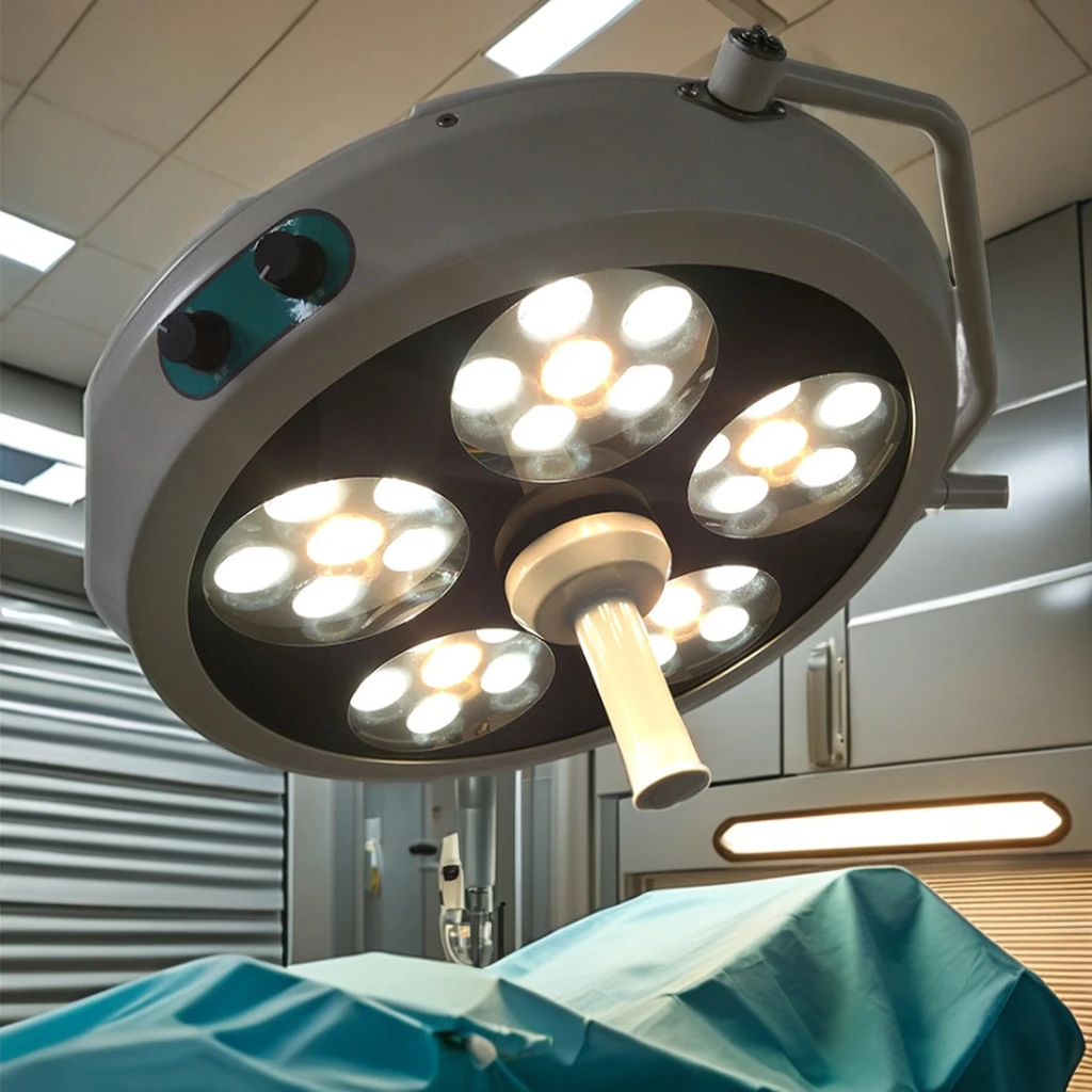 Shadowless LED Operating Room OT Light 5 Reflectors Surgery Theatre Ceiling Lamp Electric Metal Source for OT and Theater Use