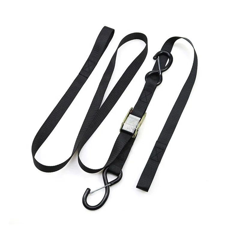 550kg 1-Inch Motorcycle Top Case Handle Strap Motorcycle Tie-Down Straps With S Hooks