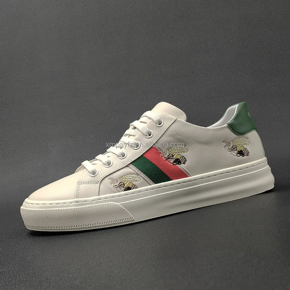 Dropshipping GG Bees design brand sneakers for men gu cci cowhide custom logo new style luxury casual shoes