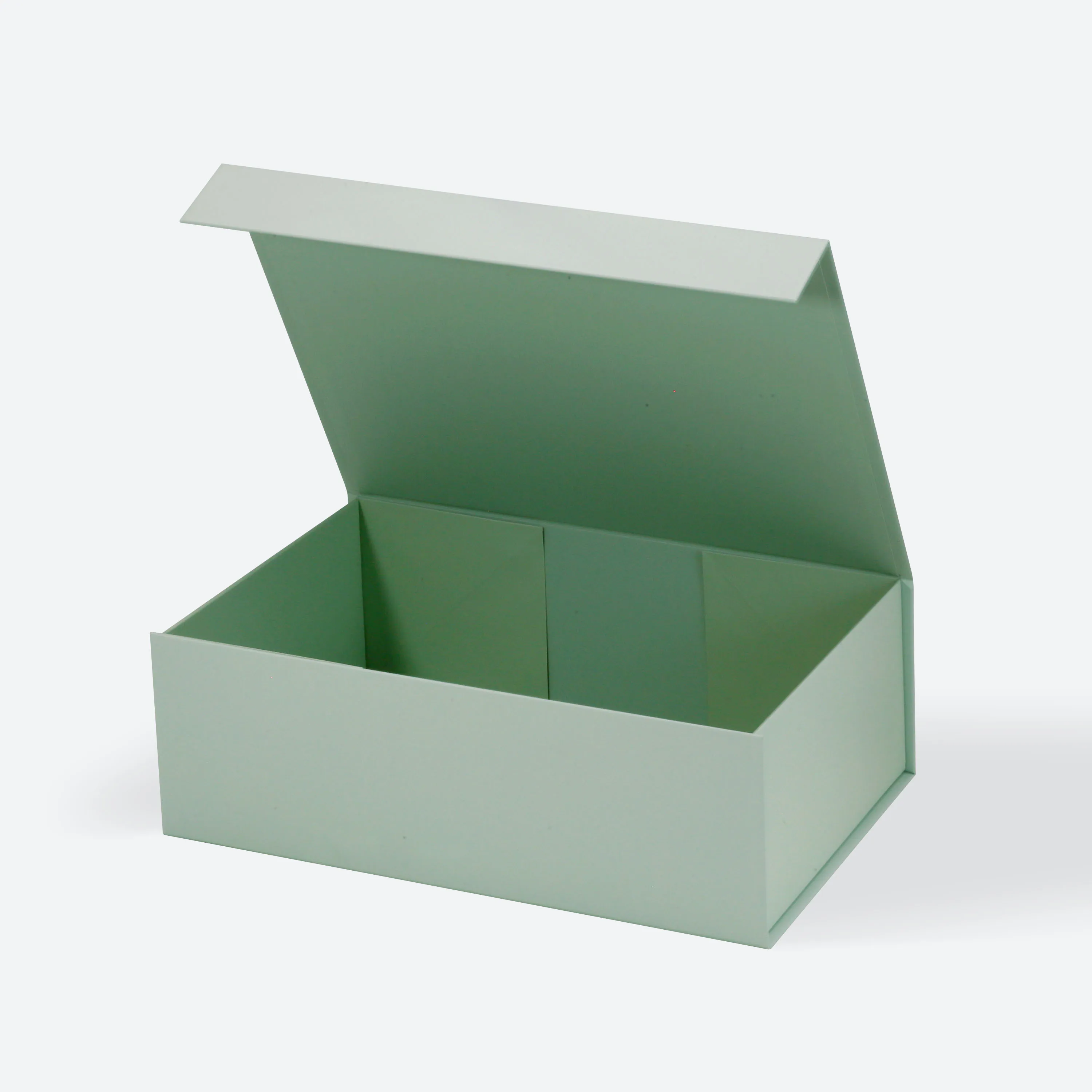 Sage green color custom clothing gifts packaging foldable box with magnetic lid