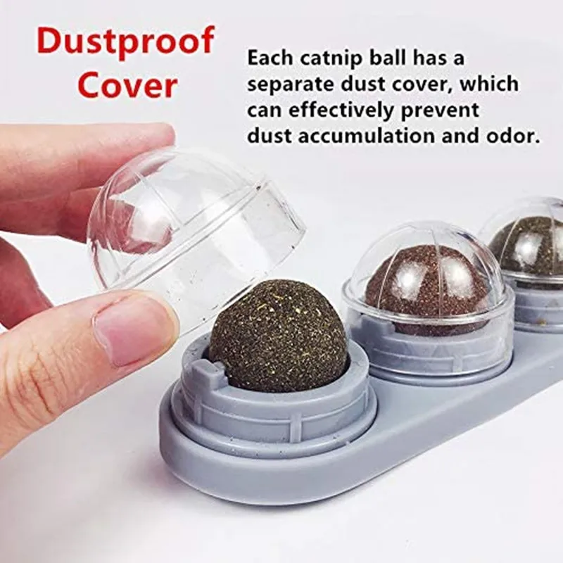 
Catnip Toys for Cats Toys Catnip Edible Balls Natural Rotatable Licking Treats Toys 