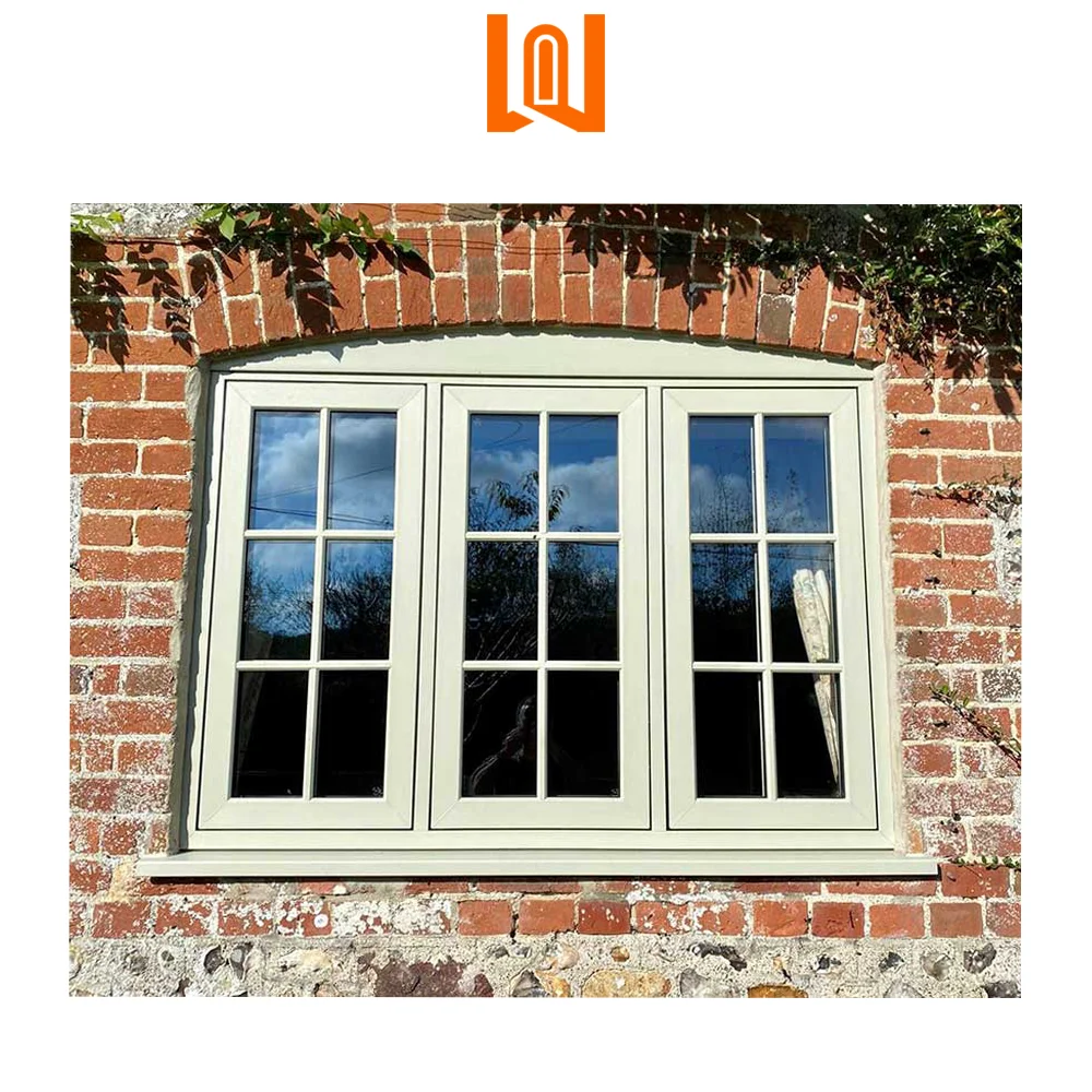 WANJIA European design soundproof UPVC casement window house vinyl courtyard PVC windows french windows