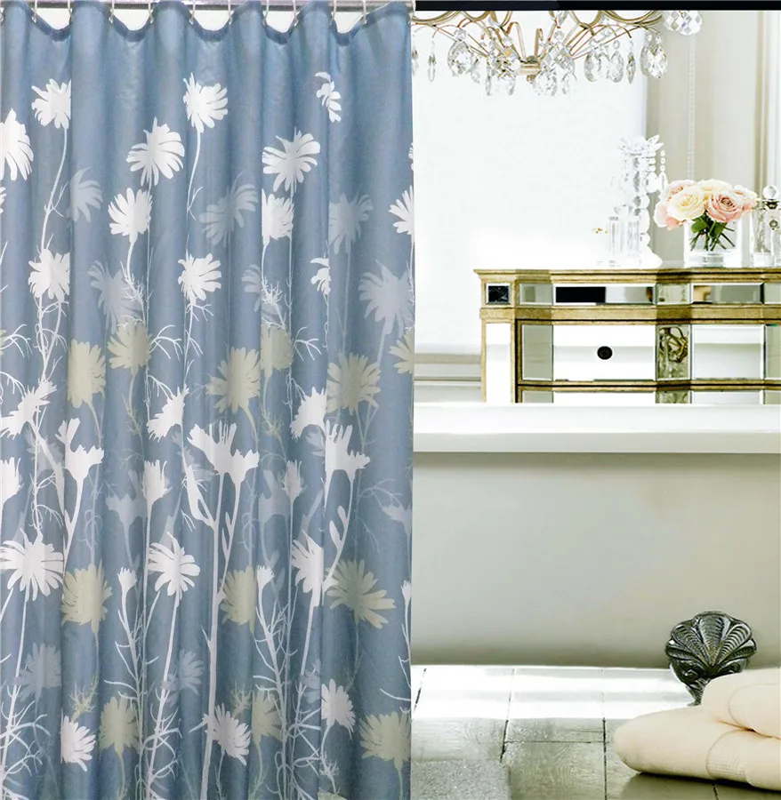 Custom Waterproof Polyester Fabric Products Bathroom Decor Shower Curtains