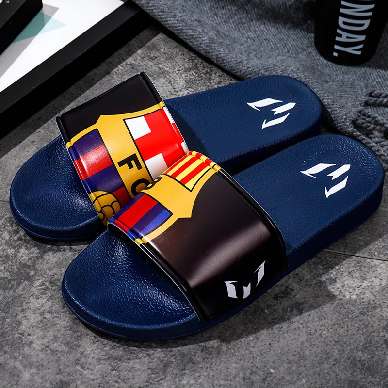 2022 customized LOGO basketball slippers male Lakers soft trend fashion NBA summer wear home soft sports slippers anti skid