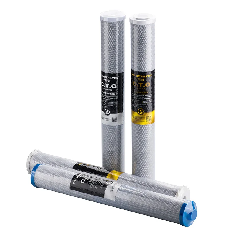 20inch CTO flat sintered activated carbon coconut shell pre-filter water purifier water vending machine universal filter