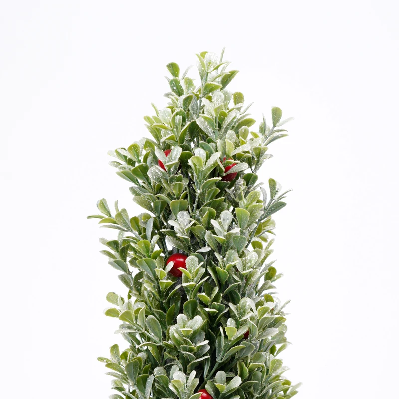 
Artificial Trees New Year Green xmas trees with Snow 57CM Faux PLASTIC GRASS & FRUITS WITH CONCRETE POT 
