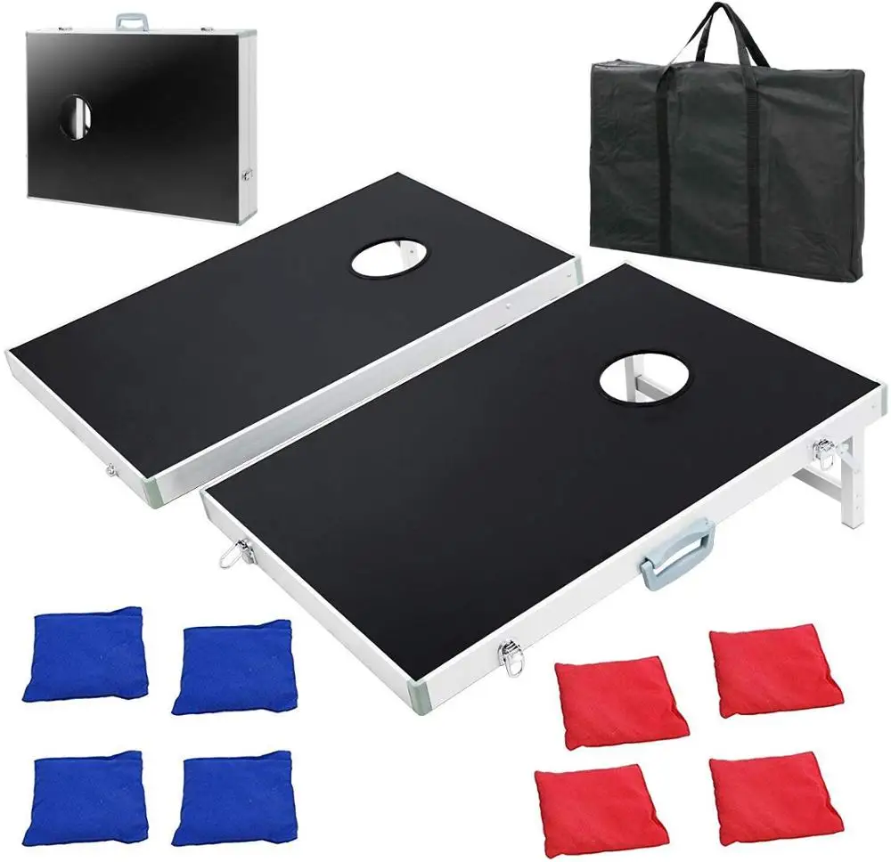 Aluminum foldable cornhole game set bean bag toss