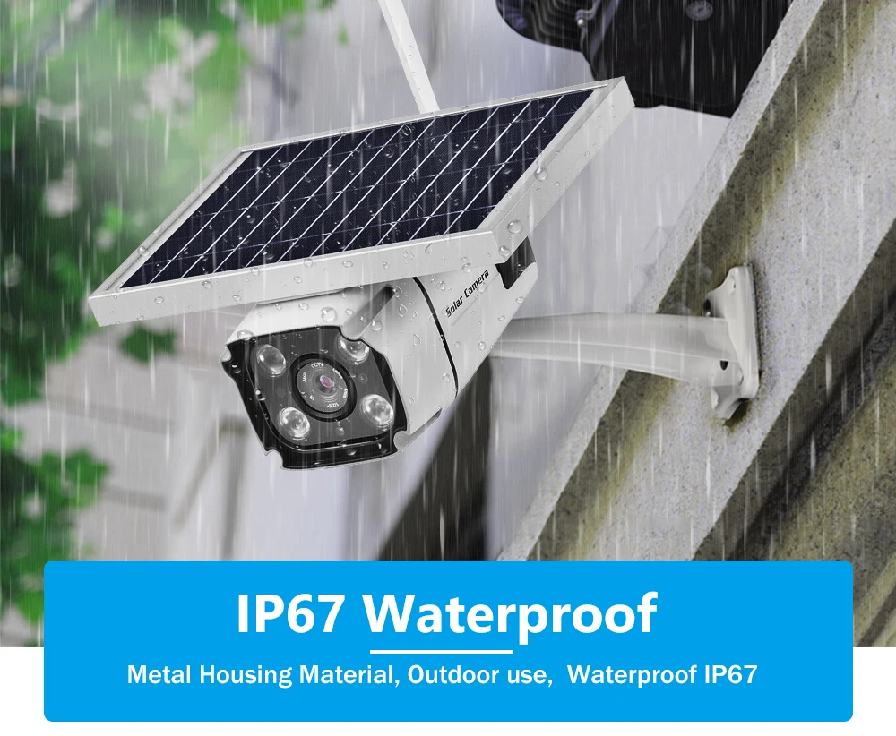 2MP WiFi camera 3G/4G SIM Voice Intercom Solar Panel Low Power Battery Color Night Vision Waterproof Outdoor IP Camera