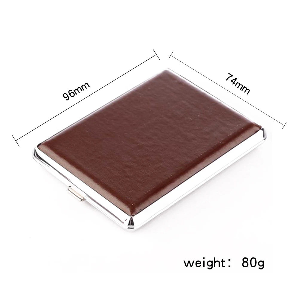 wholesale custom logo classic style portable black high quality cigarette case leather 20pcs
