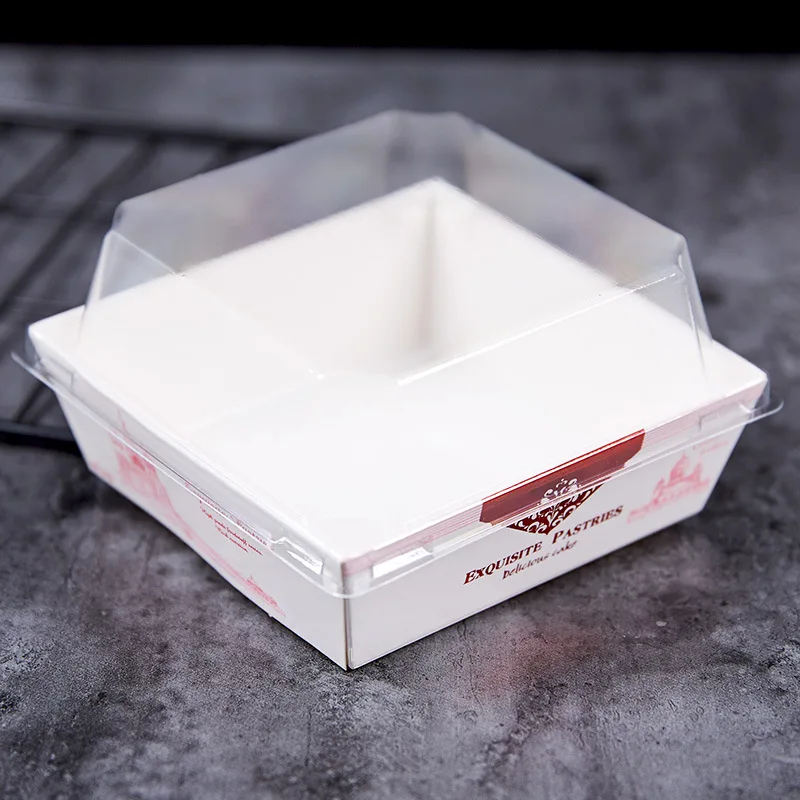 Kraft paper dessert box cake packing plastic package sandwich dessert box
