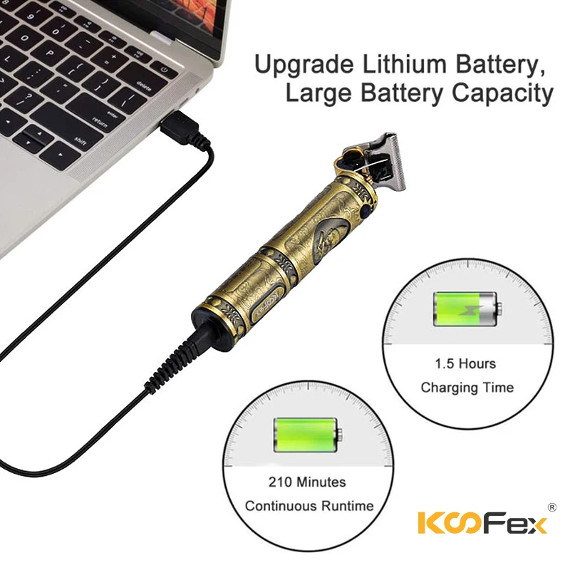  Лидер продаж KF-700 резьба гравировальный станок USB зарядка Профессиональный 0-для стрижки волос триммер