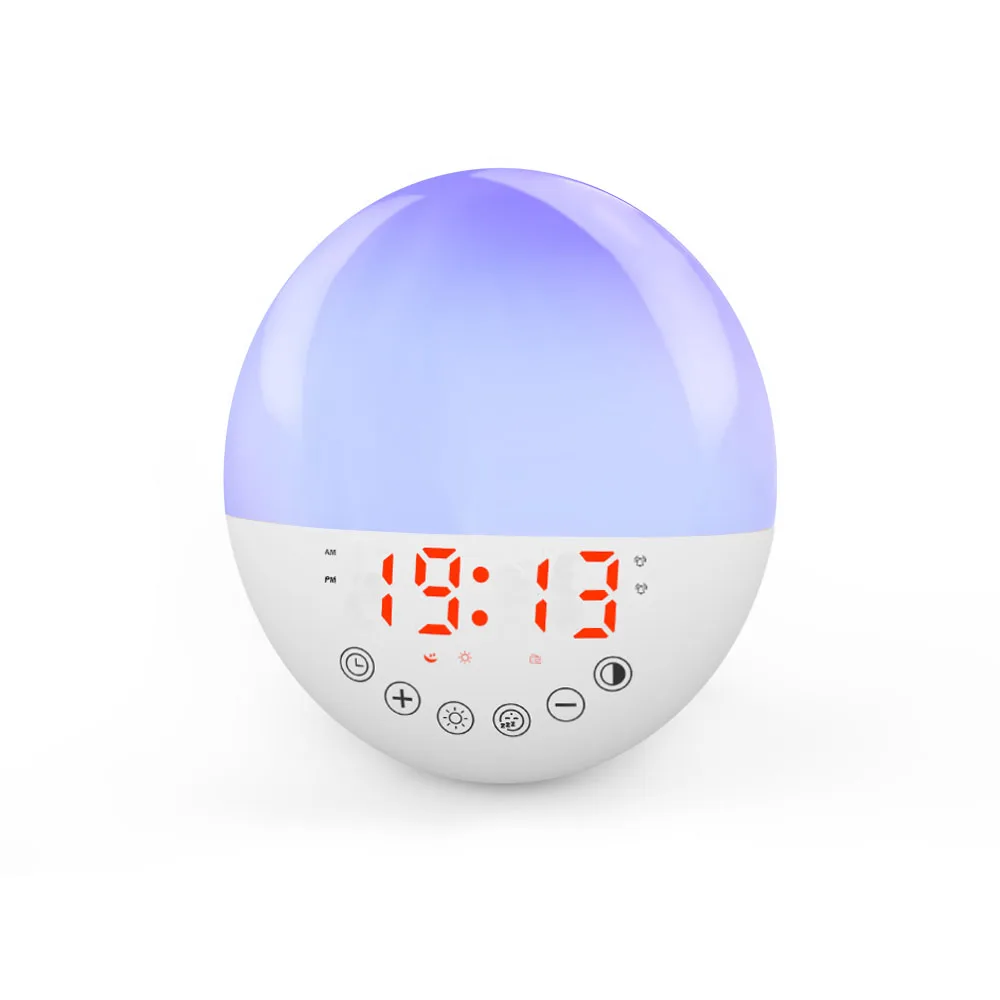 Hot Sale Analog Sunrise Sunset Wake Up Smart Clock Colorful Night Light Alarm Clock Avicii   Wake Up My Kid Alarm Clock (1600457997550)