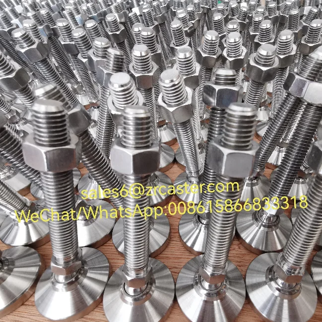 Dia 32/40/50mm L50/60/80/100mm Swivel Thread Stem Furniture Leg Leveler Adjustable Foot Leveling Feet for Machine