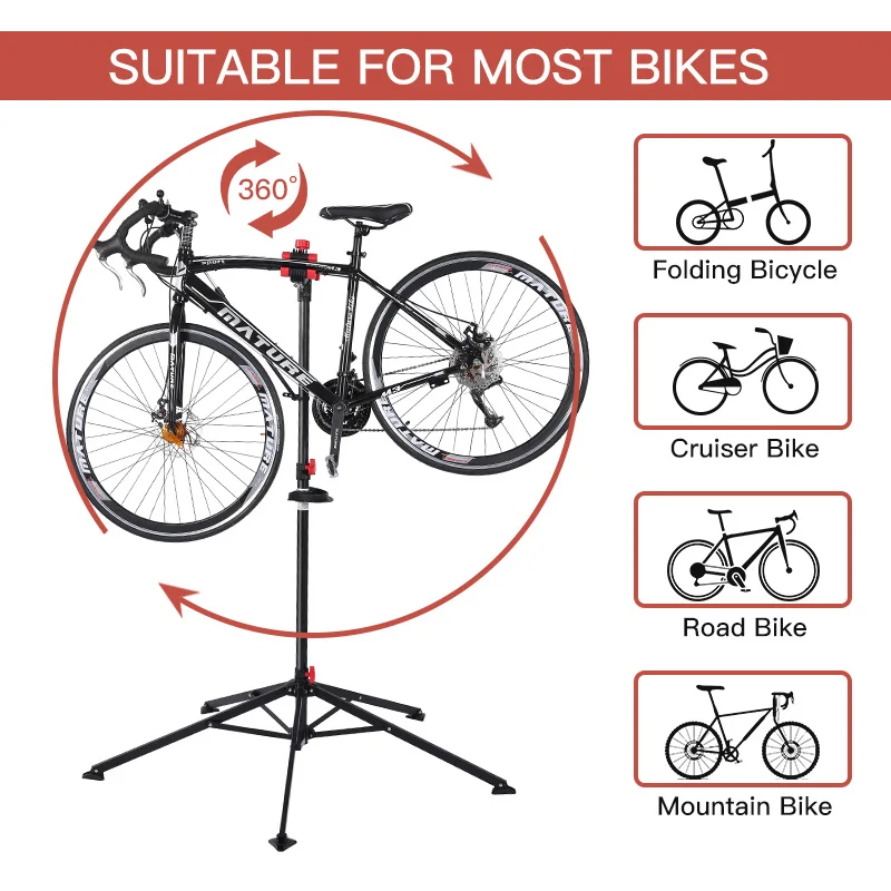 Heavy-duty foldable  steel 5 legs   big sleeve road Mountain Bike & Road Bikes  display repair stand