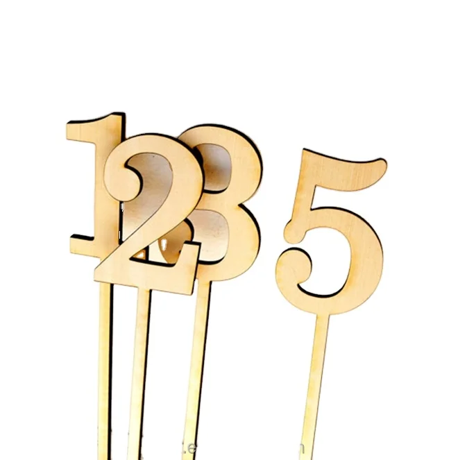 Laser engraved wooden table number for wedding decoration