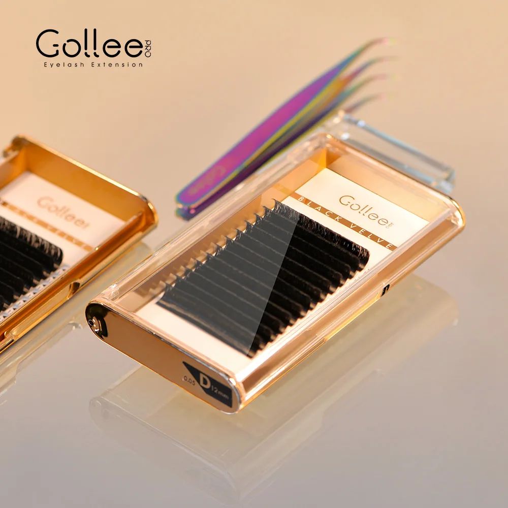 Gollee с фокусным расстоянием 25 мм Корея U Curl готовых быстро раздувает из кашемира норки человеческих волос индивидуальные частные этикетки легко дуя оптовая продажа ресниц для
