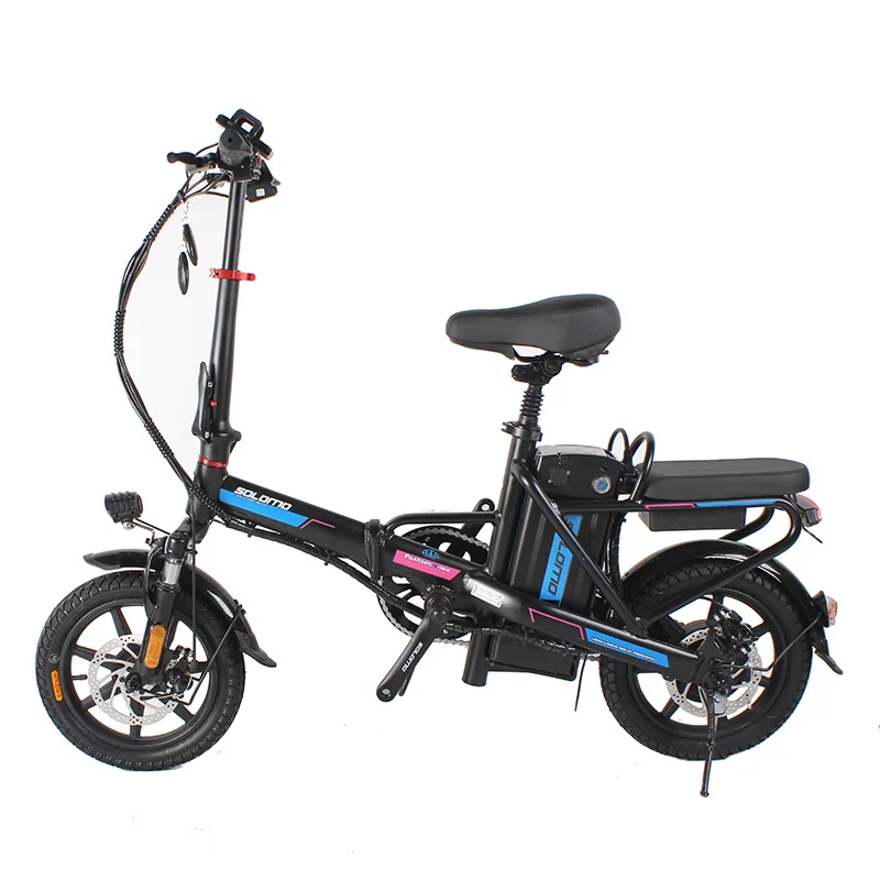 2021 Wholesale 14 Inch 48V 10AH 300W Thick Disc Brake Foldable Electric City Bicycle Fashion Custom Ebike
