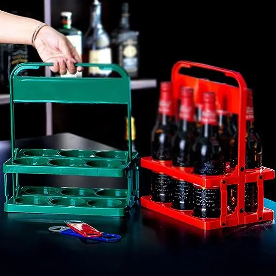 6 Pack foldable beer Bottle Carrier holder / 4  beer holder plastic for outdoor activity