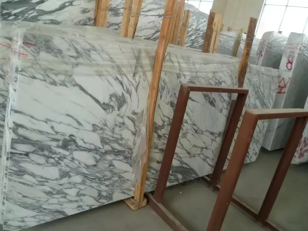 Полированная итальянская Белая Мраморная Плита из натурального камня
