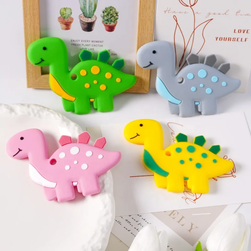 Hot Sales Dinosaur Shape Baby Sensory Teether 100% Food Grade Silicone Teether Toys Newborn Chewed Teething Toys