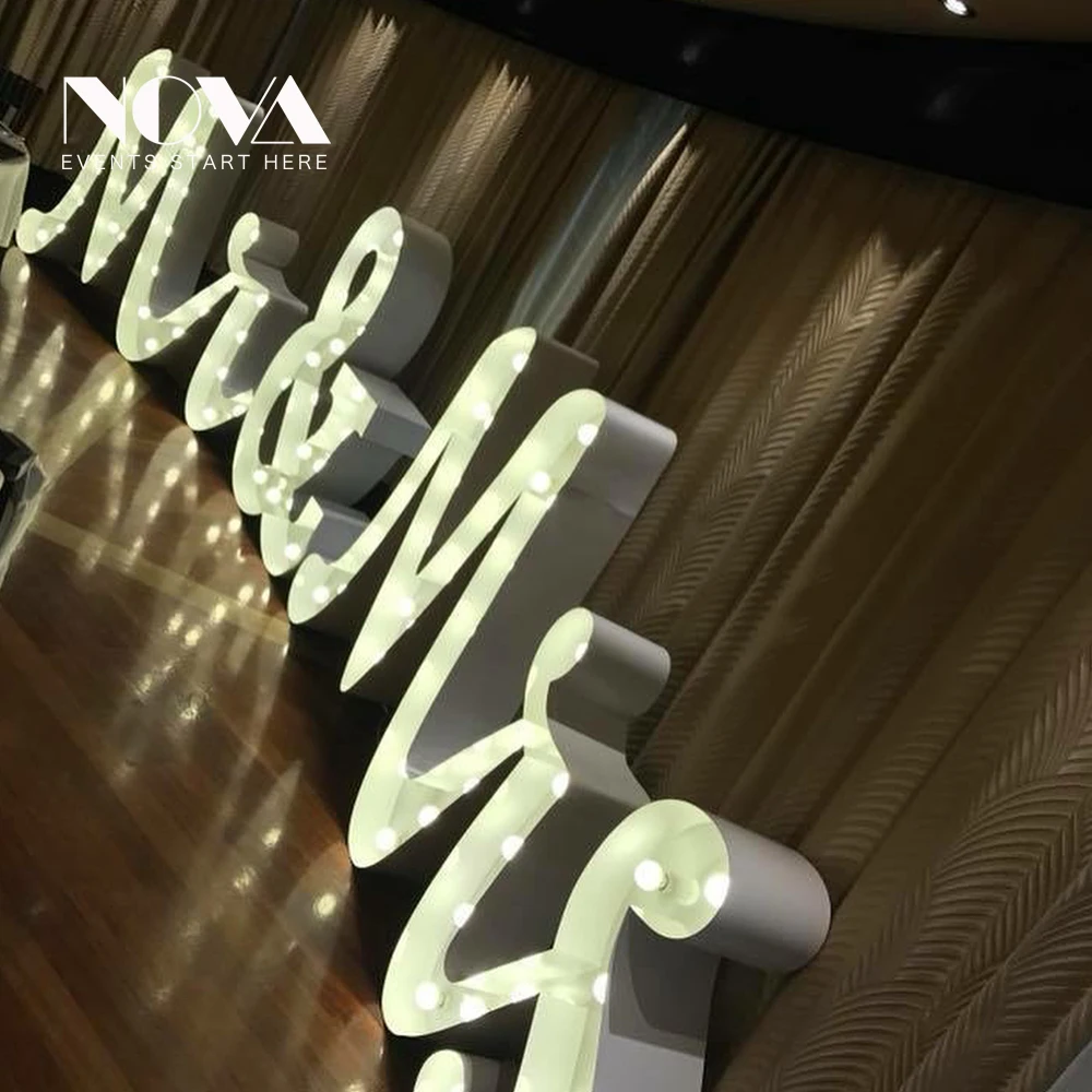Custom Giant Love Led Letter Sign Light Mr Mrs Led 4ft Marquee Sign Letters