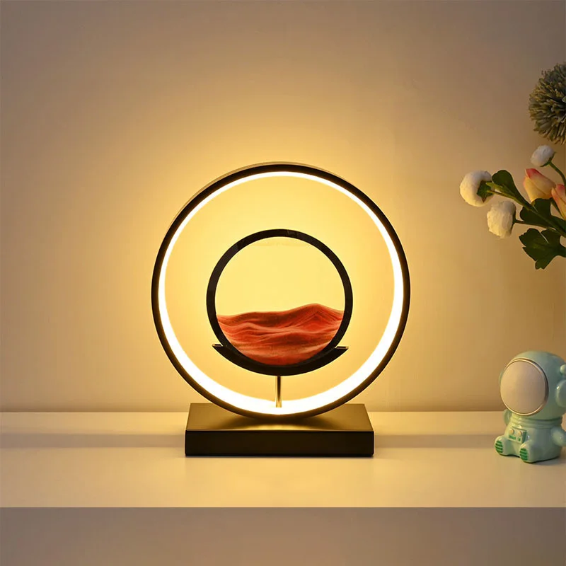 Dynamic Quick Sand Lamp Dimmable 3D Led Flowing Table Lamp Touch Control Rgb Quick Sand Lamp Dyn