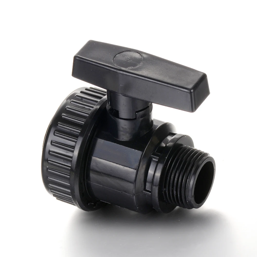 3/4 inch Black PVC thread male and female single union ball valve