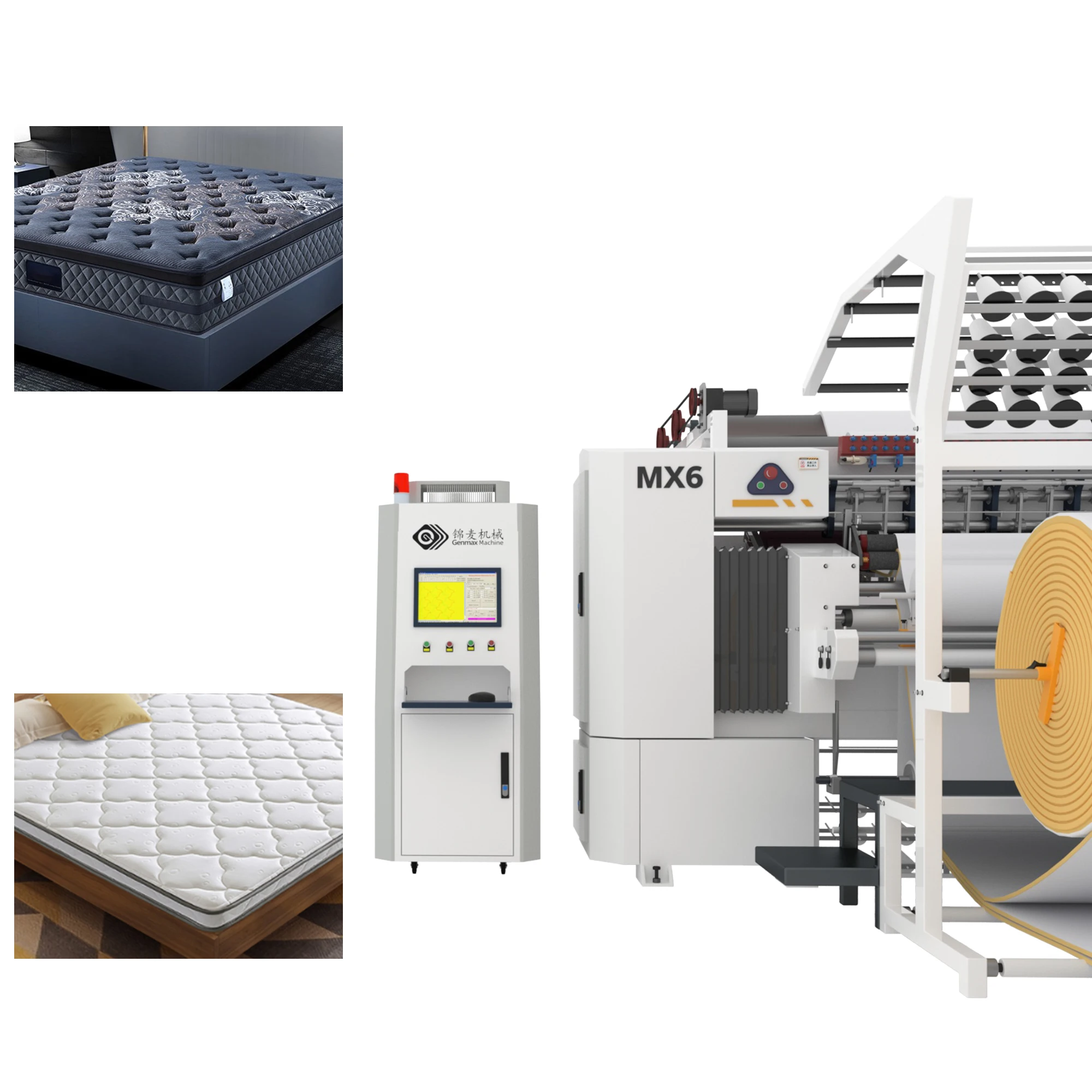 Genmax High Speed Computerized Chain Stitch Multi-needle Quilting Machine for Mattress Making