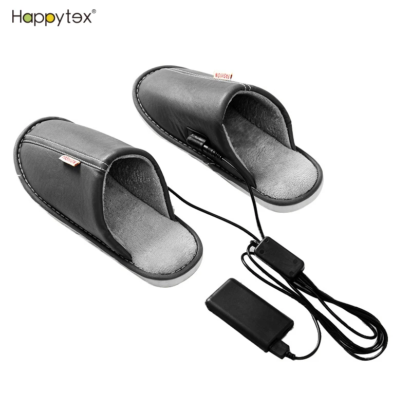 Hot Sale Indoor Warm Soft Waterproof Rechargeable Unisex Anti Slip USB Heated Slippers For Your Feet In Cold Winter