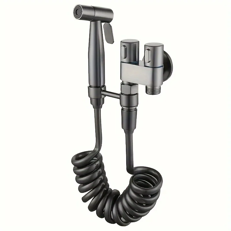 handheld bidet sprayer toilet shower double outlet angle valve toilet accessories Stainless Steel Bidet toilet sprayer set