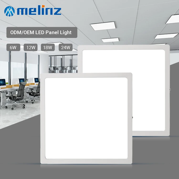 MELINZ Wholesale Price Easy Installation Round Square Aluminum Store Panel Light 6 12 18 24 W Led Panel Lamp