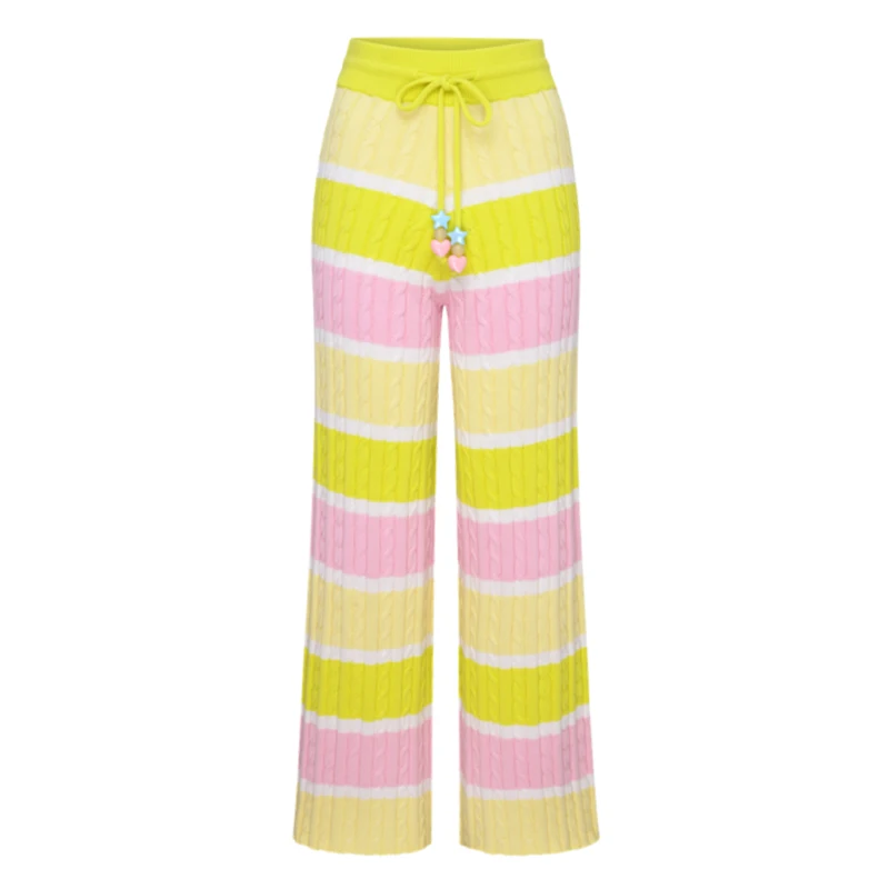 Custom OEM & ODM Logo Sweater women Jacquard design knitwear ladies  Knitted Girls pullover cotton women knit Trousers