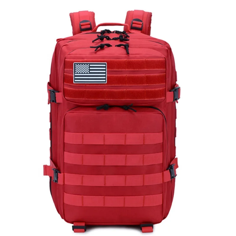 Outdoor Waterproof Nylon Backpack Molle Tactical Backpack Assault Backpack with US Flag
