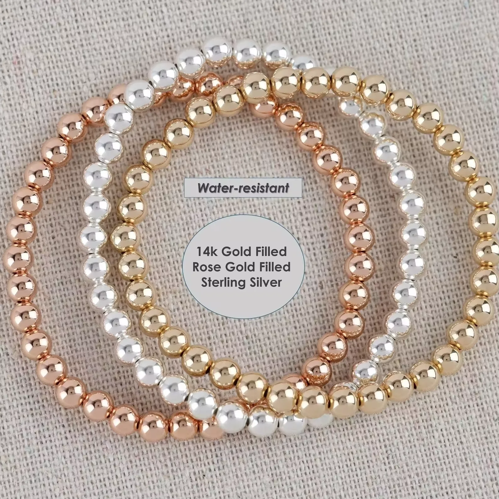 Ювелирные изделия из чистого золота 14 карат браслет бисера стерлингового серебра 925 браслеты для изготовления украшений розового