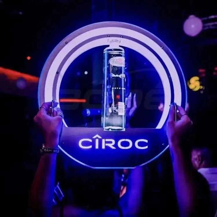 LED bottle stand display demonstrator Round heart rechargeable Glory Night Club VIP