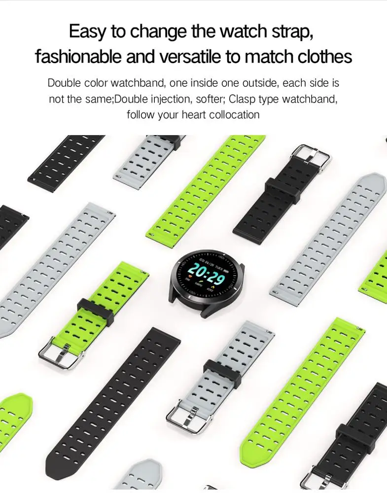 Смарт-часы P6 с цветным экраном 1,3 дюйма, фитнес-трекер, пульсометр, измерение артериального давления, напоминание, водонепроницаемый смарт-браслет