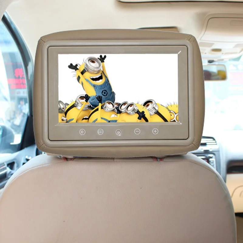 9 inch 12V AV Input Car TV Monitor Back Seat Headrest LCD Pillow Head Stand Monitor Display In car Entertainment Leisure