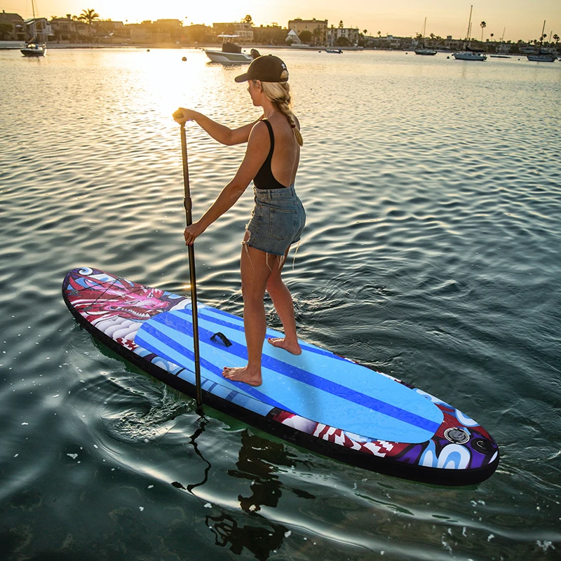 OEM ODM Dragon Pattern Inflatable Stand Up Paddle Board Surfboard Surfing Board Chinese Style Custom Water Sport Sup Board