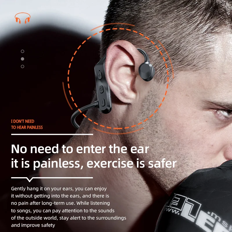 2022 earphone Amazon Best Selling Bone Conduction Hanging Neck In-Ear Headphones Portable Sports Blue tooth with Mic earphone