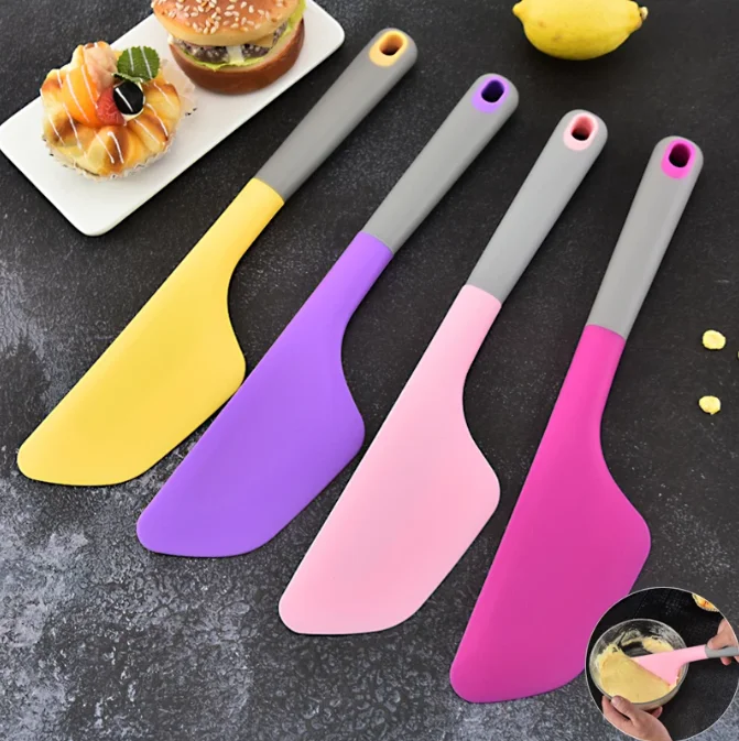 Silicone Bowl Scraper & Spatula, Multipurpose Kitchen Gadget Tool For Scraping Cake Baking, Bread Dough Fondant