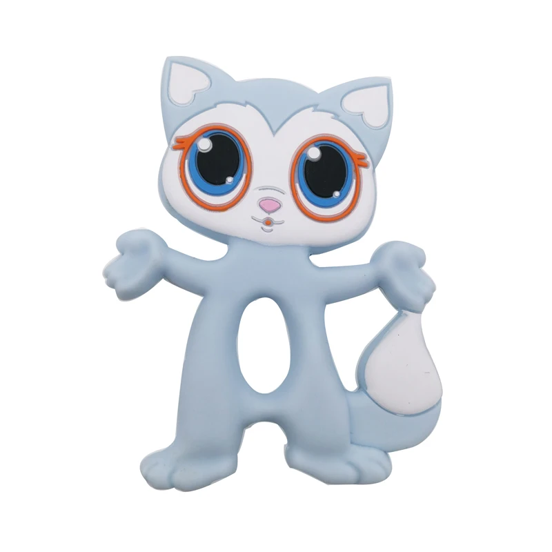 wholesale China Manufacture Multicolour Animal Food Grade Silicone Baby Teether Toys Wholesale/Silicone Cat Teether