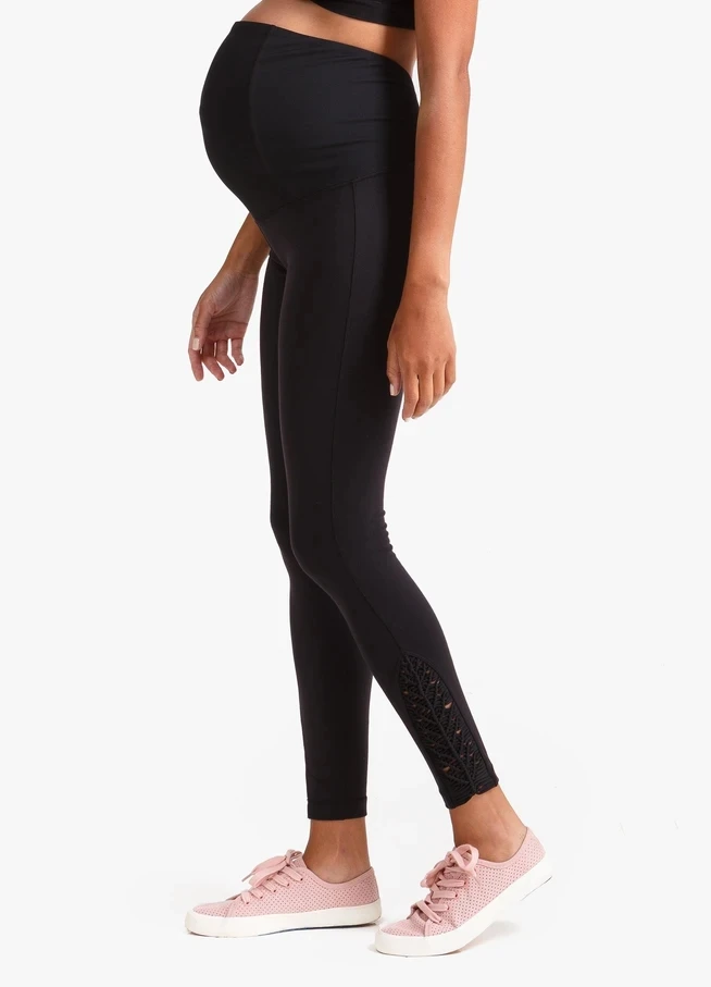 
Seamless Full Ankle Over breathable maternity leggings pants 