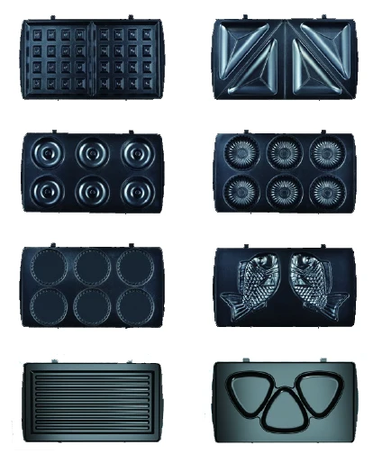 750 Watts Fast Heating With Non-stick coated Electric Sandwich Waffle Maker Toaster