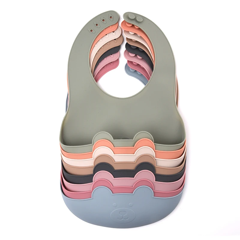 Food Grade Silicone Bib Toddler Selling Reasonable Price Silicone Bib With Snap Newborn Bib
