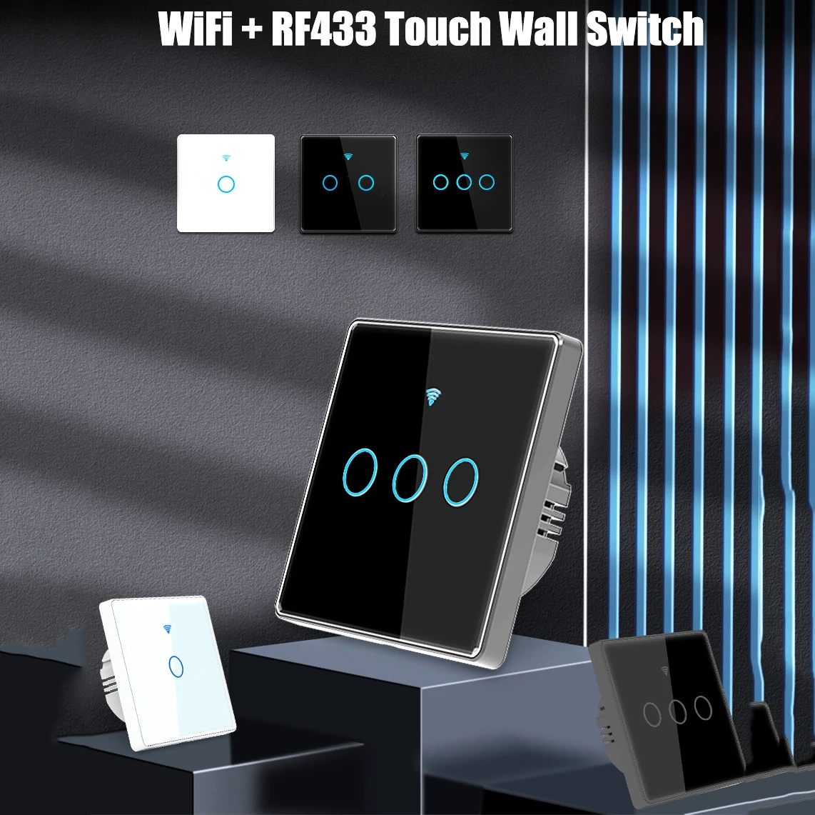 Smartphone Control WiFi Smart Electric Switches remote control smart home 3 Gang Switch