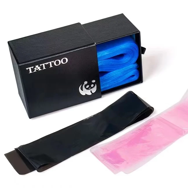Wholesale Custom Logo Disposable 5*80cm 100pcs Black Pink Plastic Tattoo Clip Cord Covers Tattoo Machine Clip Sleeves