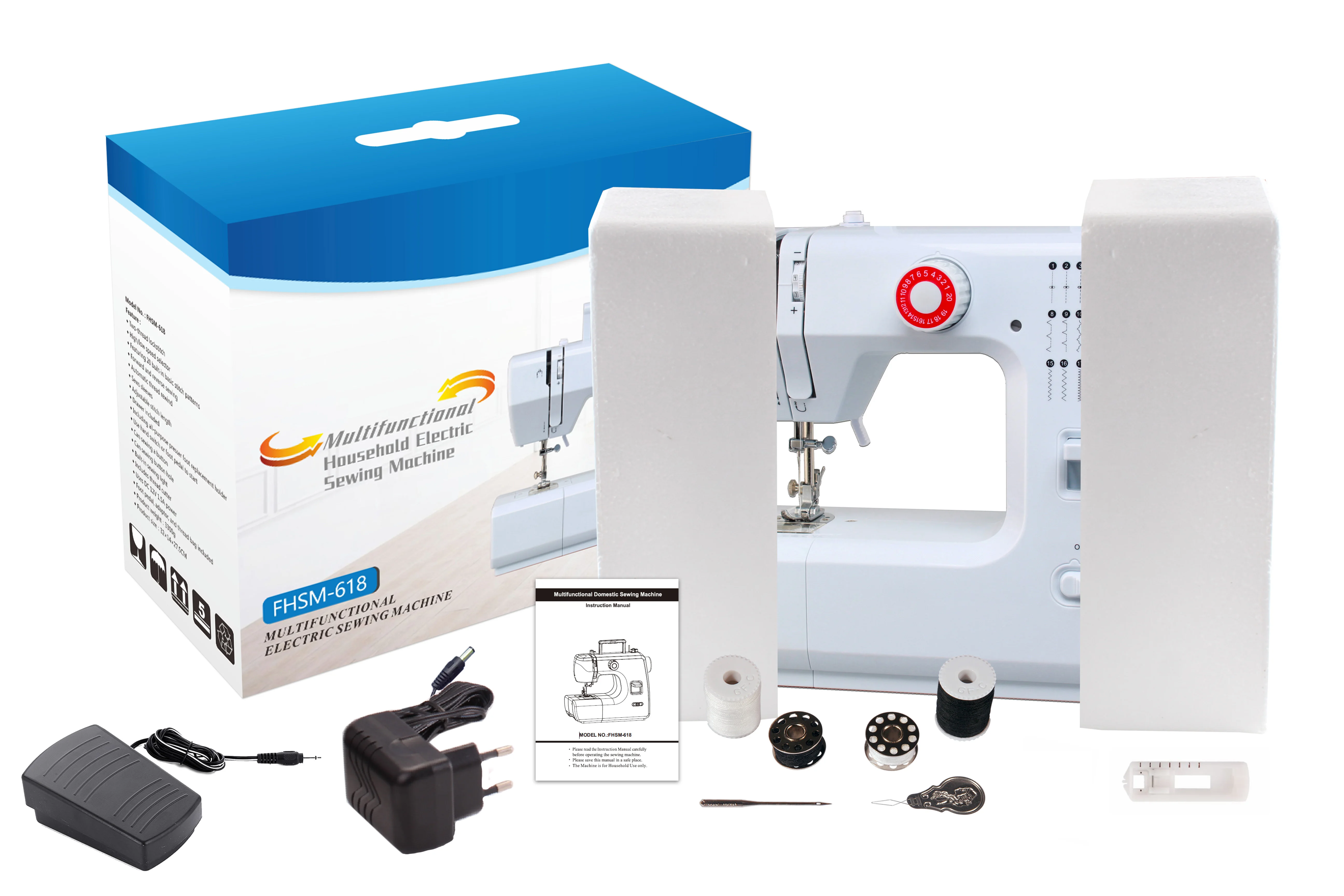 VOF factory wholesale price high quality home household fhsm 618 20 overlock mini portable for clothes sewing machine