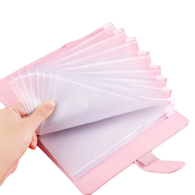 A6 Cash Envelopes Clear Cash Envelopes PVC zipper bag A6 Loose-leaf Storage Bag