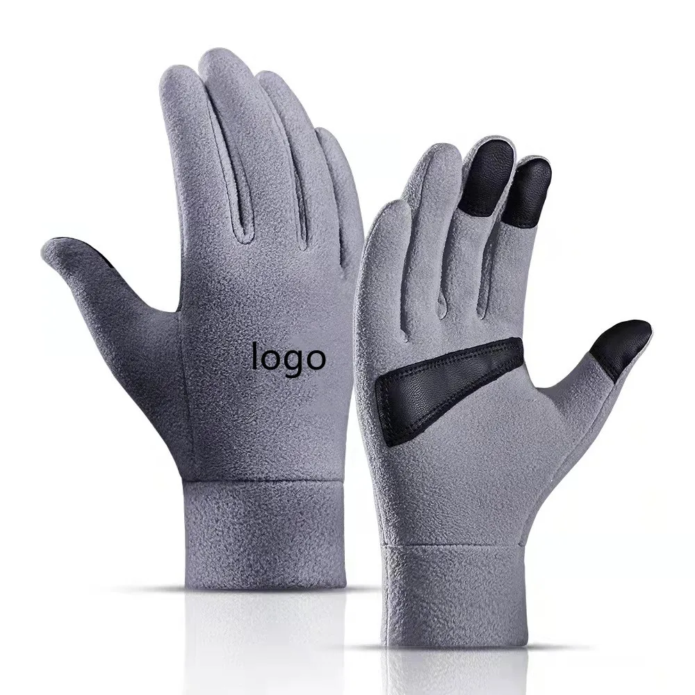 Plus velvet cold-proof warm polar fleece outdoor sports cycling mountaineering full finger gloves